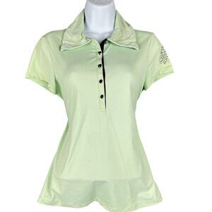 Chicos Zenergy Golf Top Womens Size S Green Studded Casual Everyday Stretch